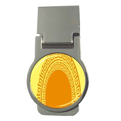 Greek Ornament Shapes Large Yellow Orange Money Clips (round)  by Mariart