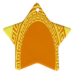 Greek Ornament Shapes Large Yellow Orange Star Ornament (two Sides) by Mariart