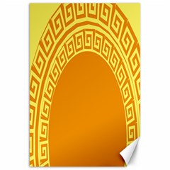 Greek Ornament Shapes Large Yellow Orange Canvas 20  X 30   by Mariart