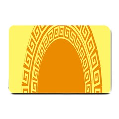 Greek Ornament Shapes Large Yellow Orange Small Doormat  by Mariart