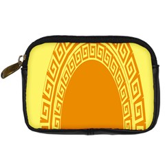 Greek Ornament Shapes Large Yellow Orange Digital Camera Cases by Mariart