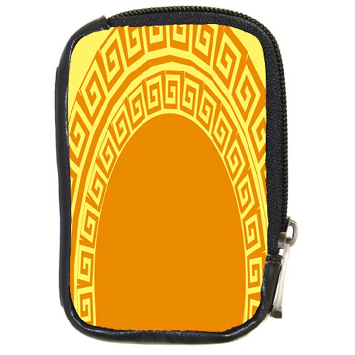 Greek Ornament Shapes Large Yellow Orange Compact Camera Cases