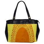 Greek Ornament Shapes Large Yellow Orange Office Handbags Front