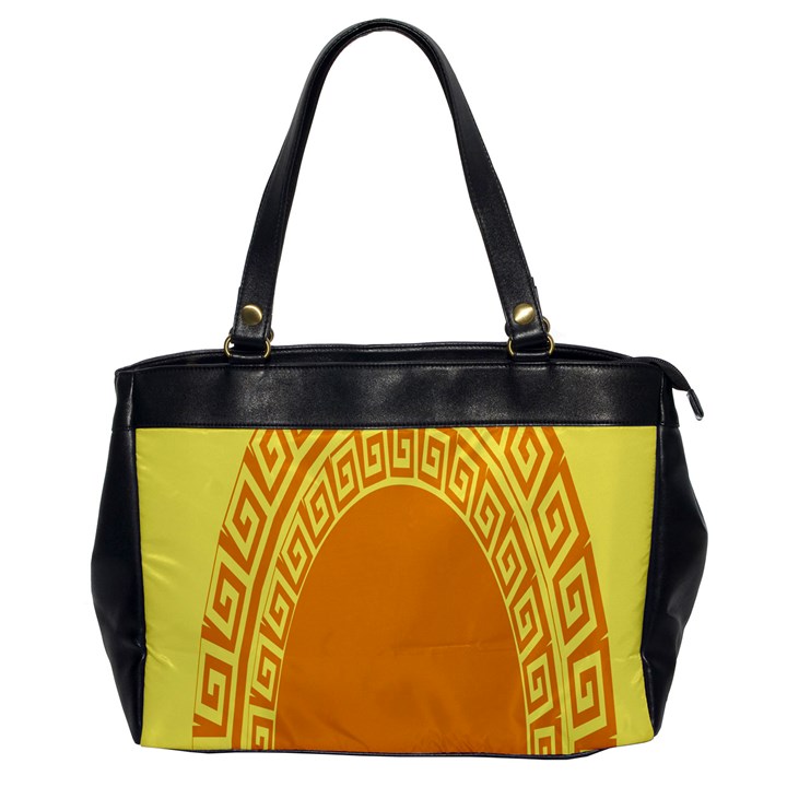 Greek Ornament Shapes Large Yellow Orange Office Handbags