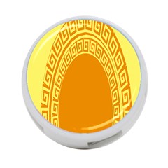 Greek Ornament Shapes Large Yellow Orange 4-port Usb Hub (one Side) by Mariart