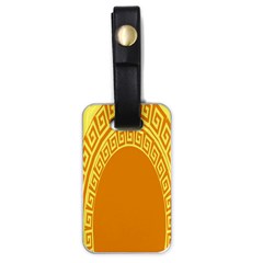 Greek Ornament Shapes Large Yellow Orange Luggage Tags (one Side)  by Mariart