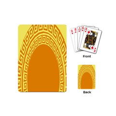 Greek Ornament Shapes Large Yellow Orange Playing Cards (mini) 