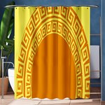 Greek Ornament Shapes Large Yellow Orange Shower Curtain 60  x 72  (Medium)  60 x72  Curtain