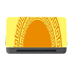 Greek Ornament Shapes Large Yellow Orange Memory Card Reader With Cf by Mariart