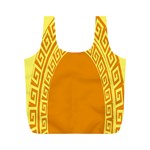 Greek Ornament Shapes Large Yellow Orange Full Print Recycle Bags (M)  Front