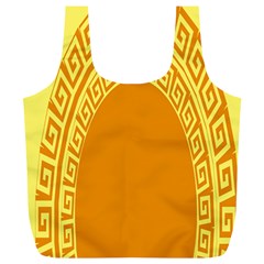 Greek Ornament Shapes Large Yellow Orange Full Print Recycle Bags (l)  by Mariart