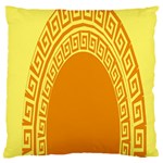 Greek Ornament Shapes Large Yellow Orange Standard Flano Cushion Case (Two Sides) Front