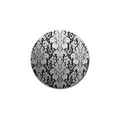 Flower Floral Grey Black Leaf Golf Ball Marker by Mariart