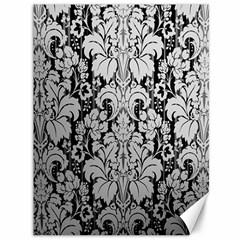 Flower Floral Grey Black Leaf Canvas 36  X 48   by Mariart