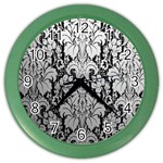 Flower Floral Grey Black Leaf Color Wall Clocks Front