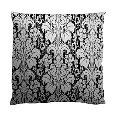 Flower Floral Grey Black Leaf Standard Cushion Case (one Side) by Mariart