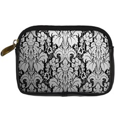 Flower Floral Grey Black Leaf Digital Camera Cases by Mariart