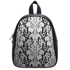 Flower Floral Grey Black Leaf School Bags (small)  by Mariart