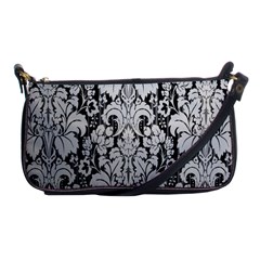 Flower Floral Grey Black Leaf Shoulder Clutch Bags by Mariart