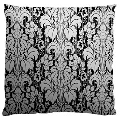 Flower Floral Grey Black Leaf Large Cushion Case (two Sides) by Mariart