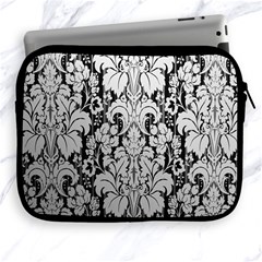 Flower Floral Grey Black Leaf Apple Ipad 2/3/4 Zipper Cases by Mariart