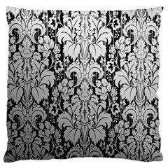 Flower Floral Grey Black Leaf Standard Flano Cushion Case (one Side) by Mariart