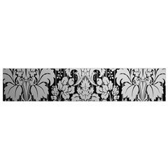 Flower Floral Grey Black Leaf Flano Scarf (small) by Mariart