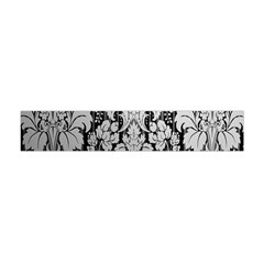 Flower Floral Grey Black Leaf Flano Scarf (mini) by Mariart