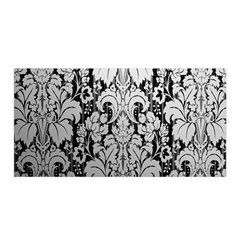 Flower Floral Grey Black Leaf Satin Wrap by Mariart