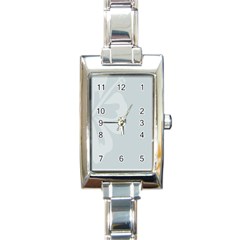 Hibiscus Sakura Glacier Gray Rectangle Italian Charm Watch by Mariart