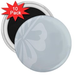 Hibiscus Sakura Glacier Gray 3  Magnets (10 Pack) 