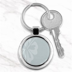 Hibiscus Sakura Glacier Gray Key Chains (round)  by Mariart