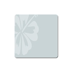 Hibiscus Sakura Glacier Gray Square Magnet