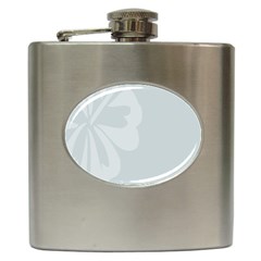 Hibiscus Sakura Glacier Gray Hip Flask (6 Oz) by Mariart