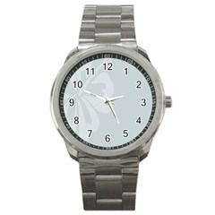 Hibiscus Sakura Glacier Gray Sport Metal Watch by Mariart