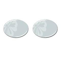 Hibiscus Sakura Glacier Gray Cufflinks (oval) by Mariart