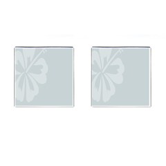 Hibiscus Sakura Glacier Gray Cufflinks (square) by Mariart