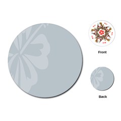 Hibiscus Sakura Glacier Gray Playing Cards (round)  by Mariart