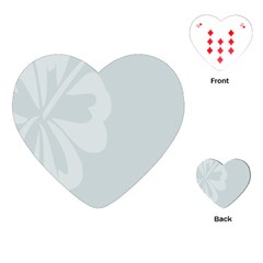 Hibiscus Sakura Glacier Gray Playing Cards (heart)  by Mariart