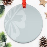 Hibiscus Sakura Glacier Gray Round Ornament (Two Sides) Front