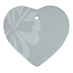 Hibiscus Sakura Glacier Gray Heart Ornament (two Sides) by Mariart