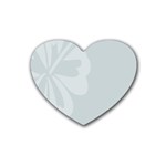 Hibiscus Sakura Glacier Gray Rubber Coaster (Heart)  Front