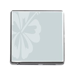 Hibiscus Sakura Glacier Gray Memory Card Reader (square) by Mariart