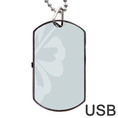 Hibiscus Sakura Glacier Gray Dog Tag Usb Flash (two Sides) by Mariart