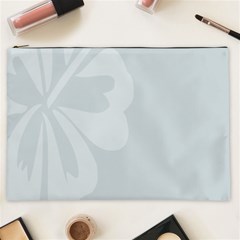 Hibiscus Sakura Glacier Gray Cosmetic Bag (xxl)  by Mariart