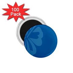 Hibiscus Sakura Classic Blue 1 75  Magnets (100 Pack)  by Mariart