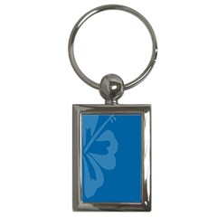 Hibiscus Sakura Classic Blue Key Chains (rectangle)  by Mariart