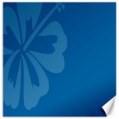 Hibiscus Sakura Classic Blue Canvas 20  X 20   by Mariart