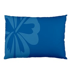 Hibiscus Sakura Classic Blue Pillow Case by Mariart