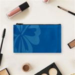 Hibiscus Sakura Classic Blue Cosmetic Bag (Small)  Front